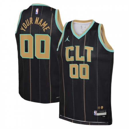 Dres Charlotte Hornets Prilagođeni Jordan 2022-23 City Edition Crno Swingman